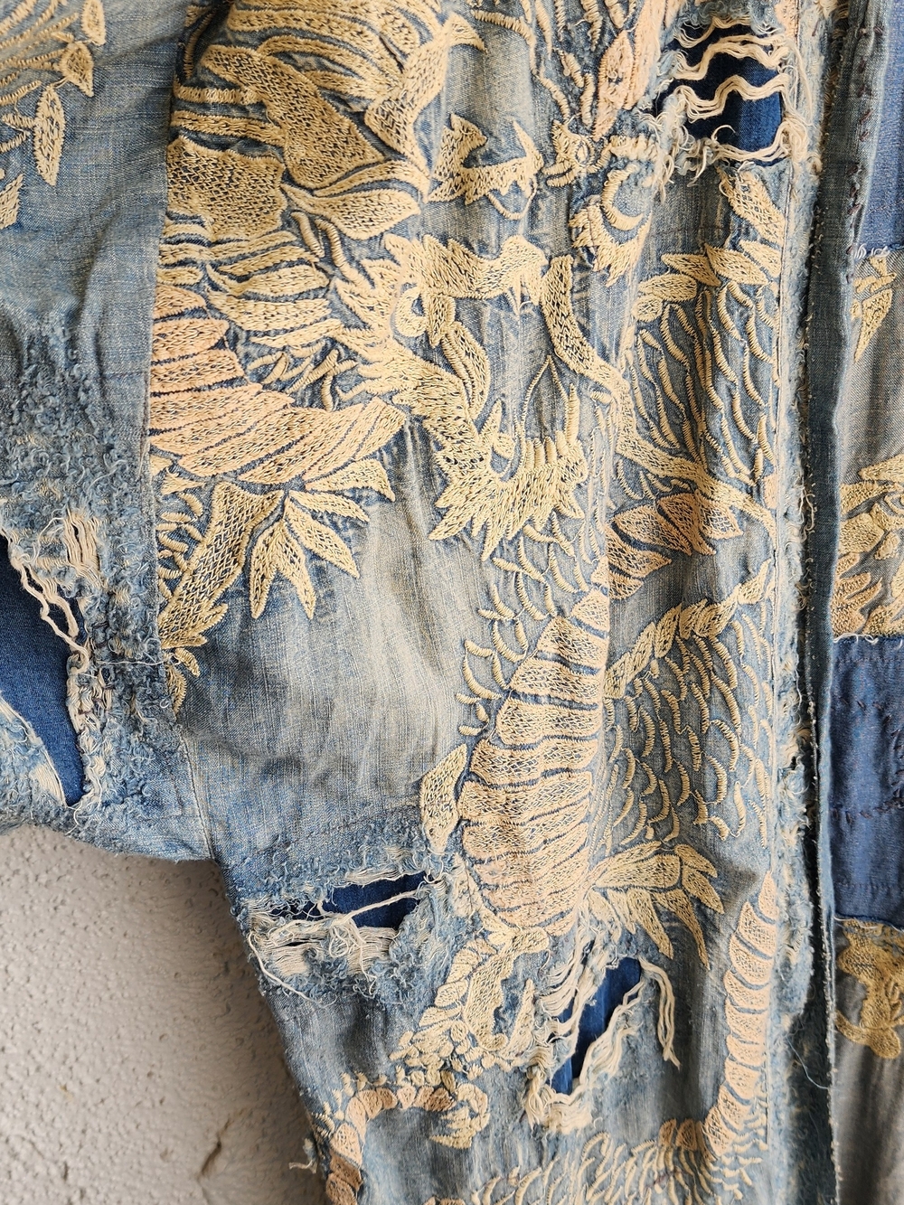 Magnolia Pearl Denim Dragon Daiji Kimono Jacket 517 Washed Indigo - Picture 3 of 13